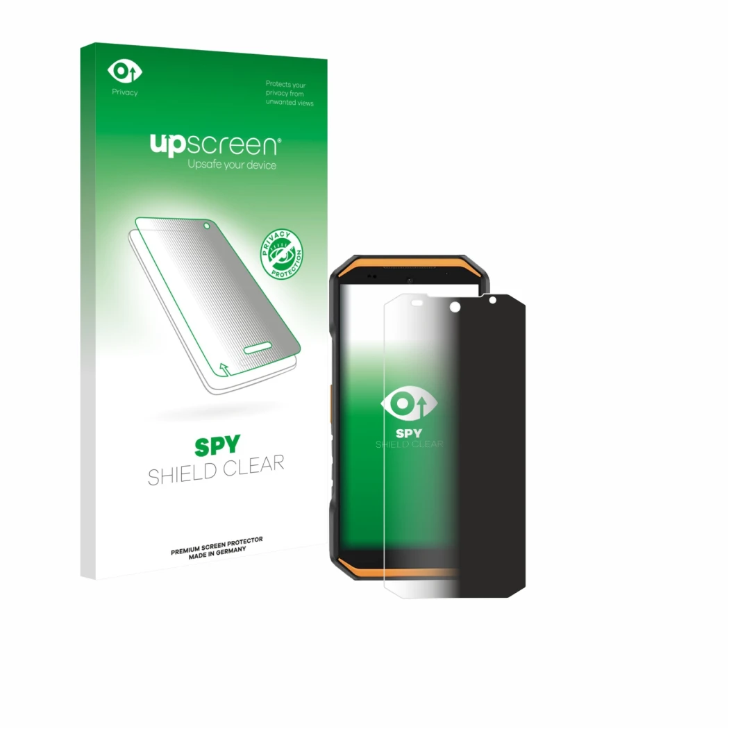 Front side of a product packaging with the brand logo upscreen. Next to it is the device Ulefone Armor X32 Pro shown with the