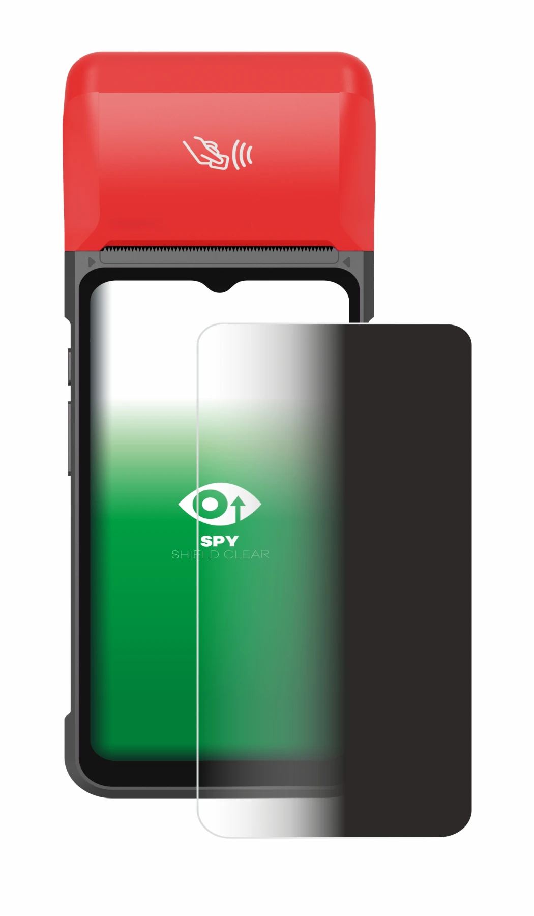 Image of the device iMin Swift 2 Pro with a wide variety of screen protectors.