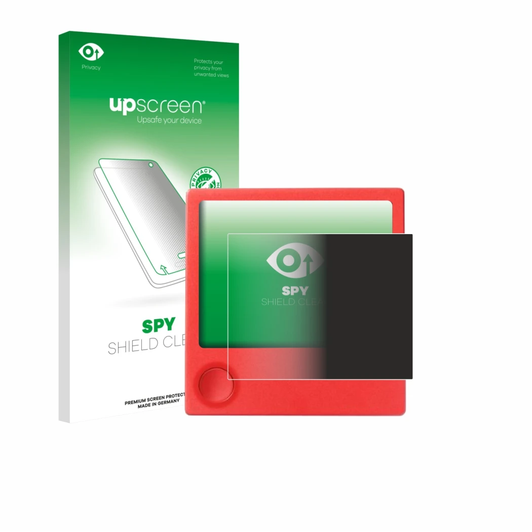Front side of a product packaging with the brand logo upscreen. Next to it is the device PicPak E-Ink Display shown with the c