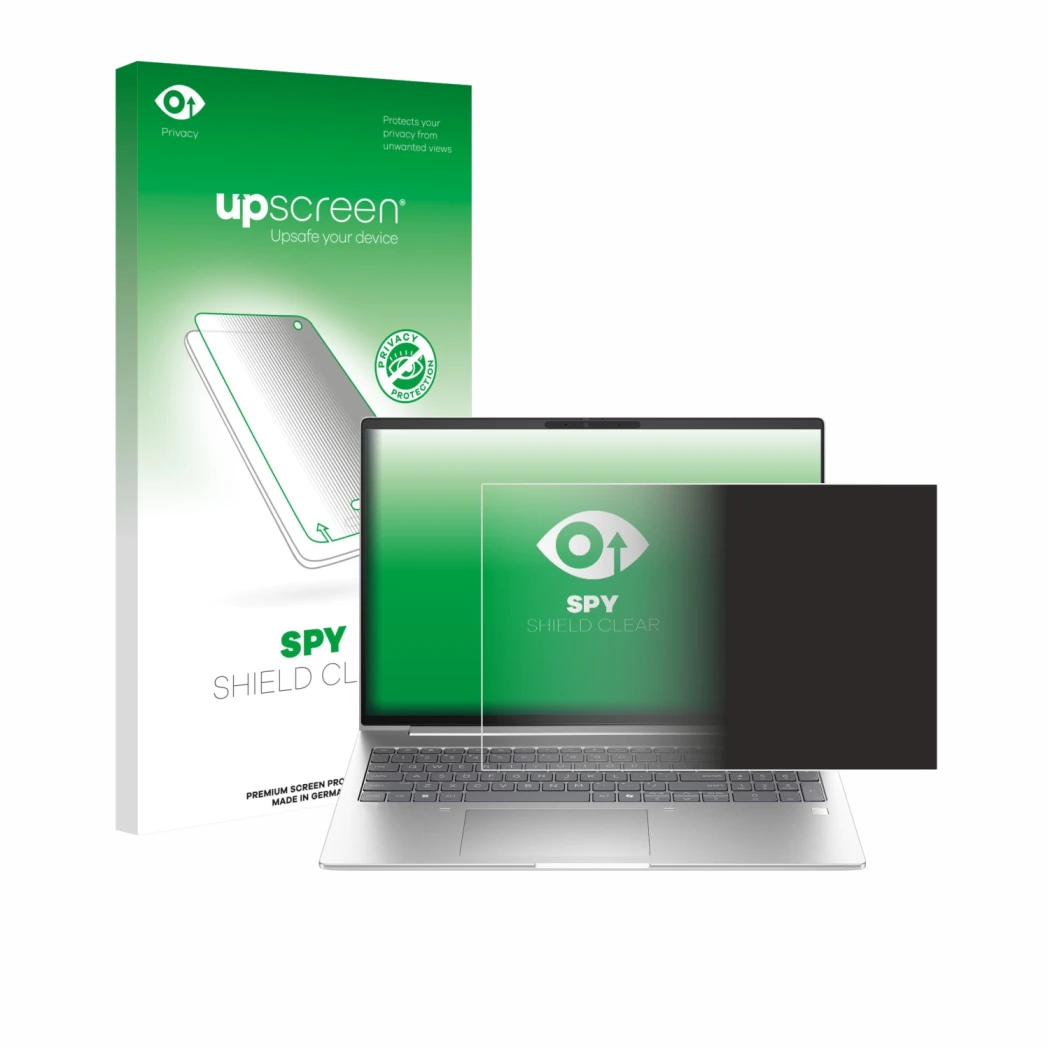 Front side of a product packaging with the brand logo upscreen. Next to it is the device HP EliteBook 6 G1ah 16