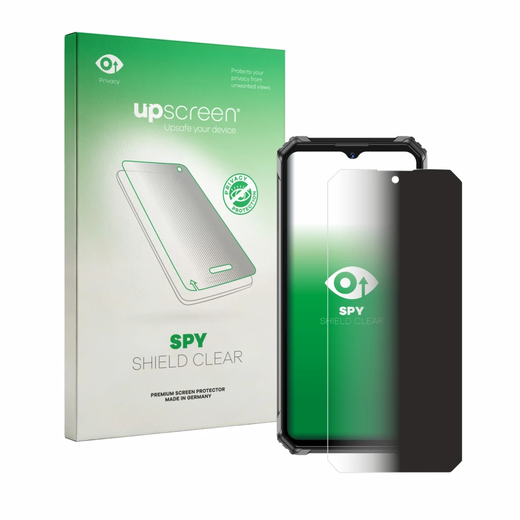 Front side of a product packaging with the brand logo upscreen. Next to it is the device Oukitel G7 shown with the correspondi