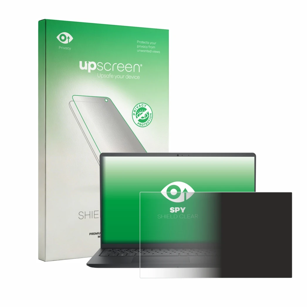 Front side of a product packaging with the brand logo upscreen. Next to it is the device Dell Pro 15 Essential PV15250 shown w