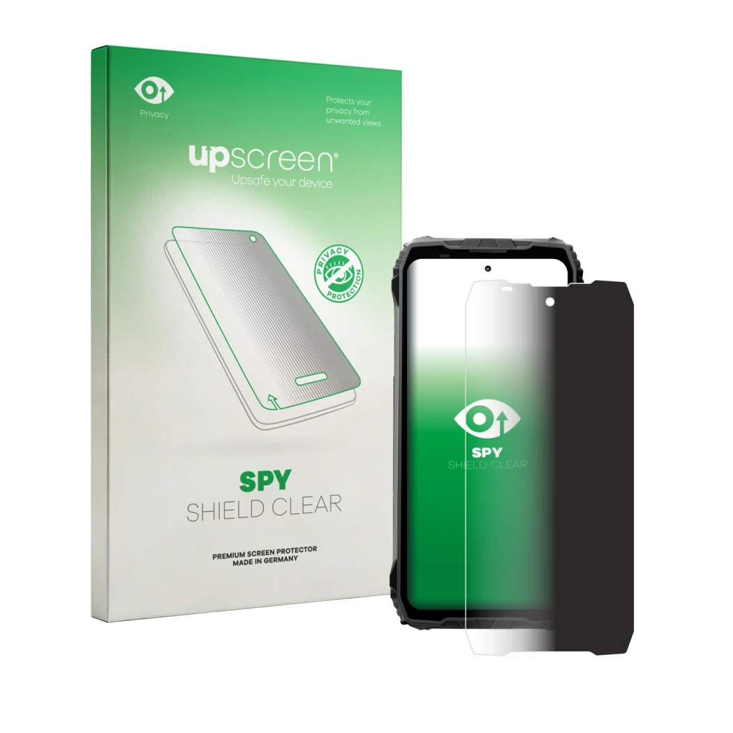 Front side of a product packaging with the brand logo upscreen. Next to it is the device Blackview Fort 200 shown with the cor