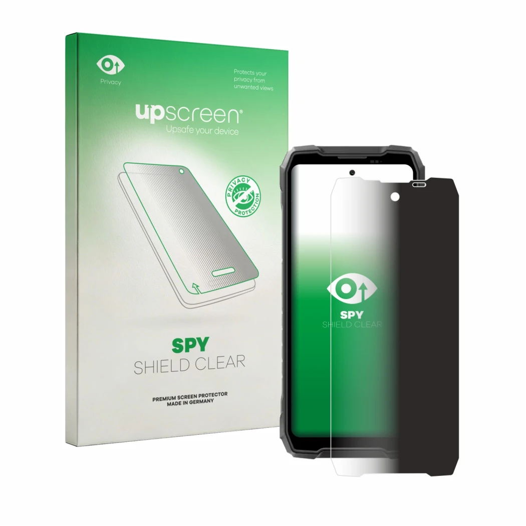Front side of a product packaging with the brand logo upscreen. Next to it is the device Blackview Rock 5 shown with the corre