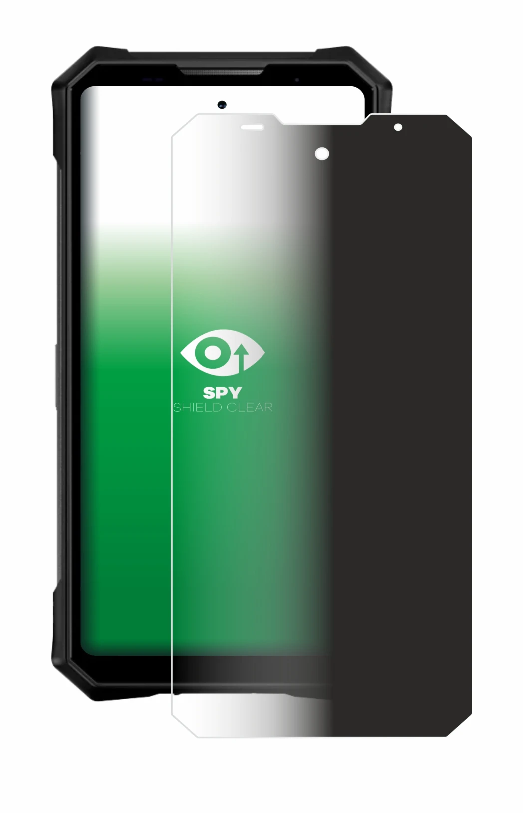 Image of the device Doogee V50 Pro with a wide variety of screen protectors.