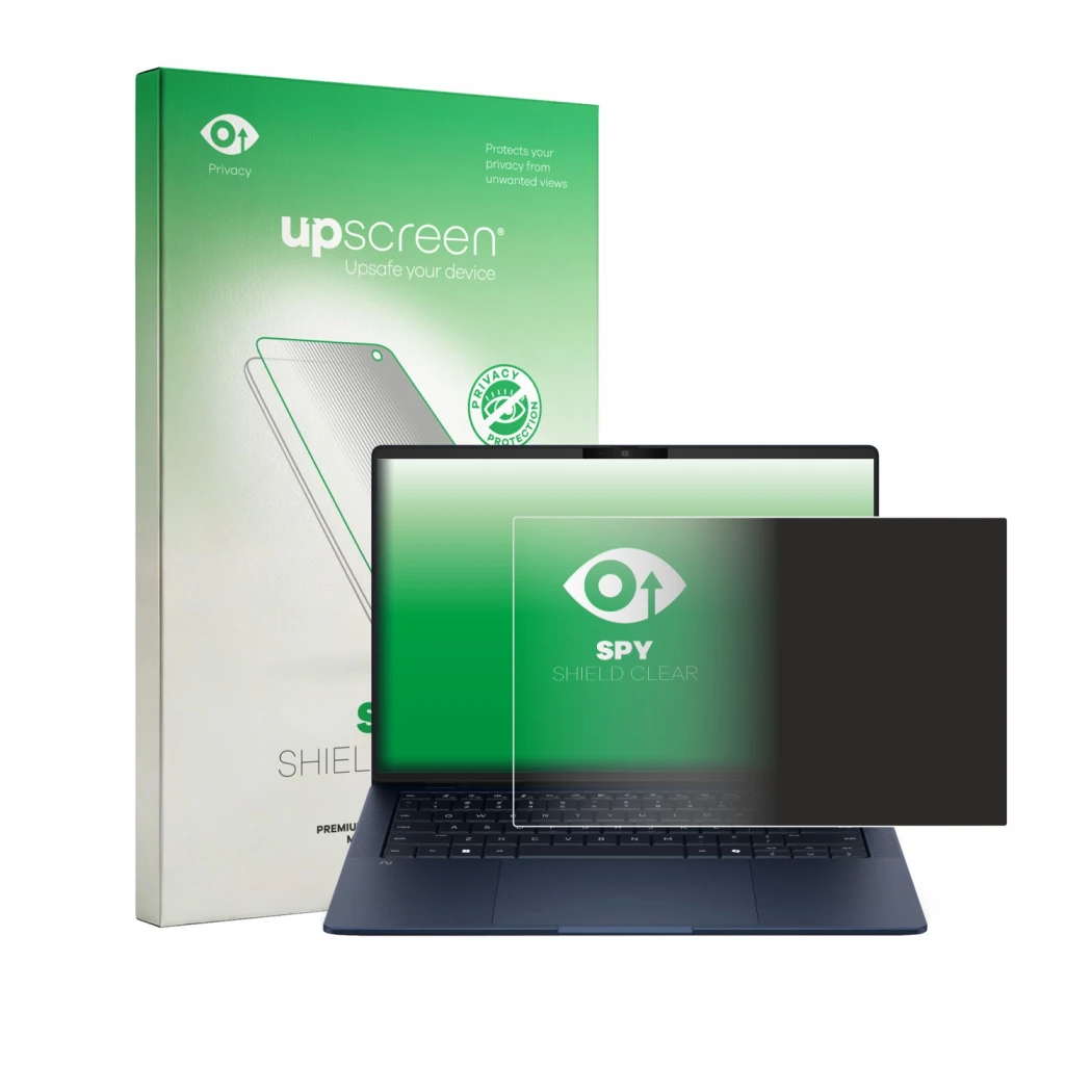 Front side of a product packaging with the brand logo upscreen. Next to it is the device HP EliteBook X G2q 14 shown with the