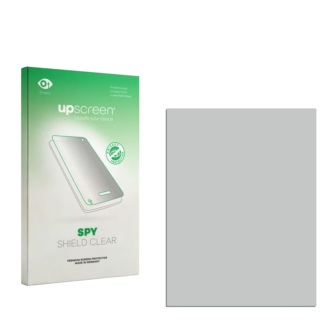 Front side of a product packaging with the brand logo upscreen. Next to it is the corresponding screen protector.