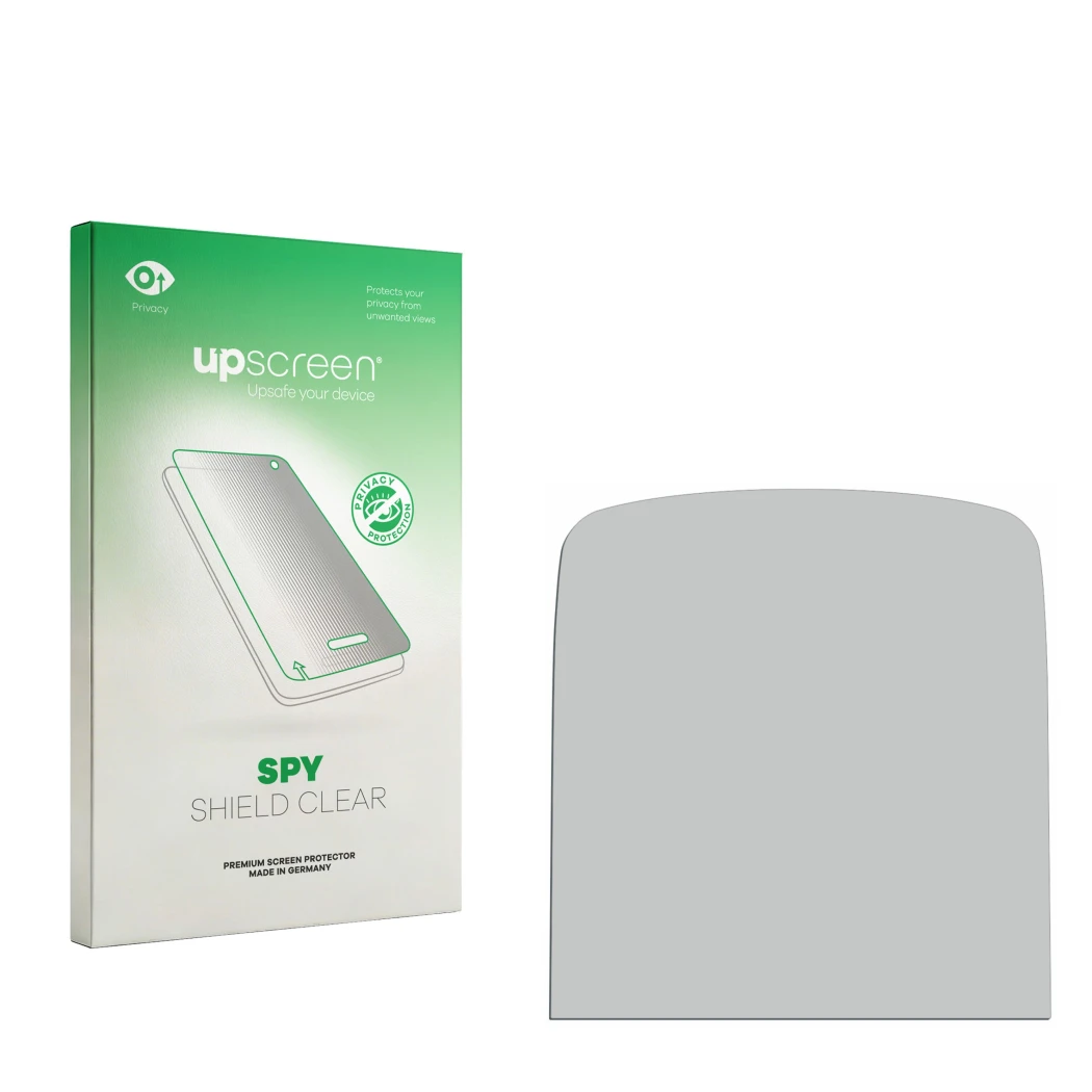 Front side of a product packaging with the brand logo upscreen. Next to it is the corresponding screen protector.
