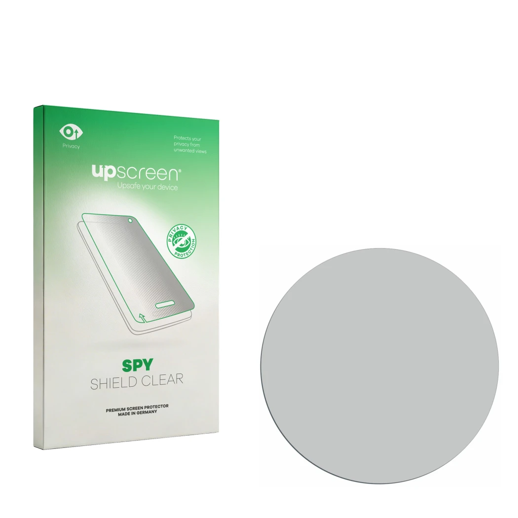 Front side of a product packaging with the brand logo upscreen. Next to it is the corresponding screen protector.