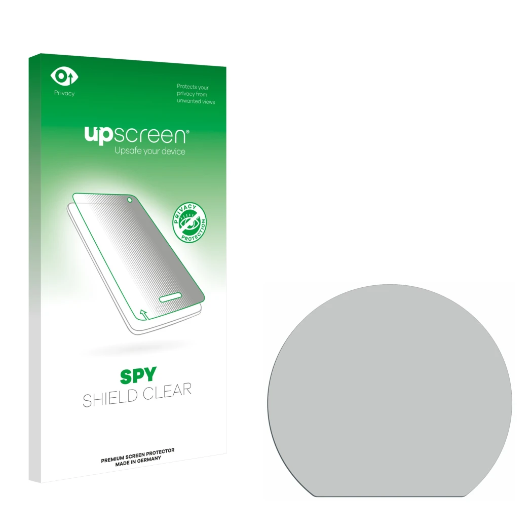 Front side of a product packaging with the brand logo upscreen. Next to it is the corresponding screen protector.