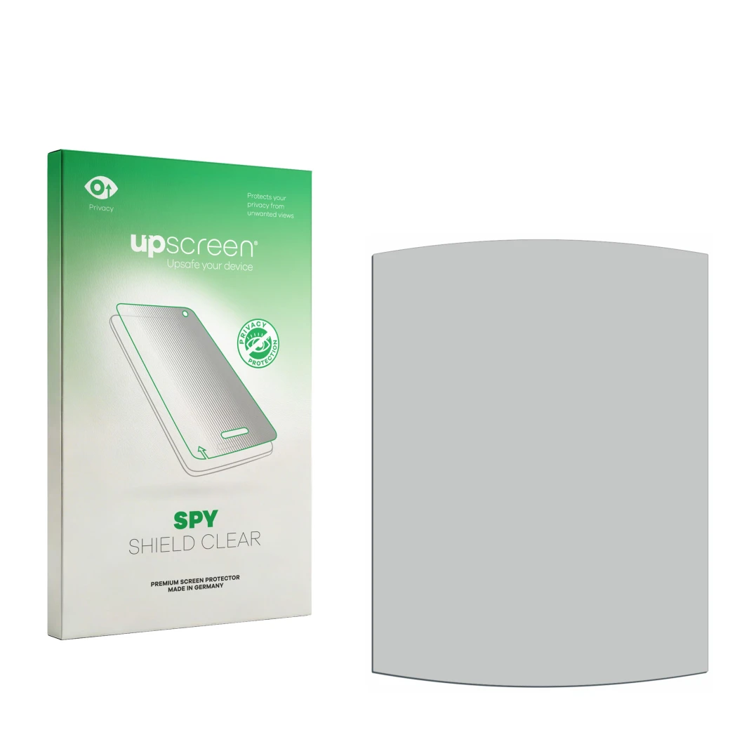 Front side of a product packaging with the brand logo upscreen. Next to it is the corresponding screen protector.