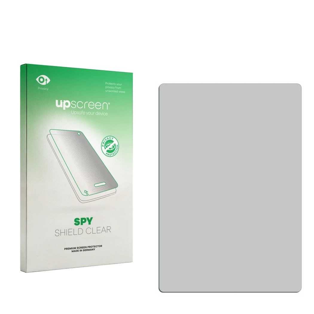 Front side of a product packaging with the brand logo upscreen. Next to it is the corresponding screen protector.