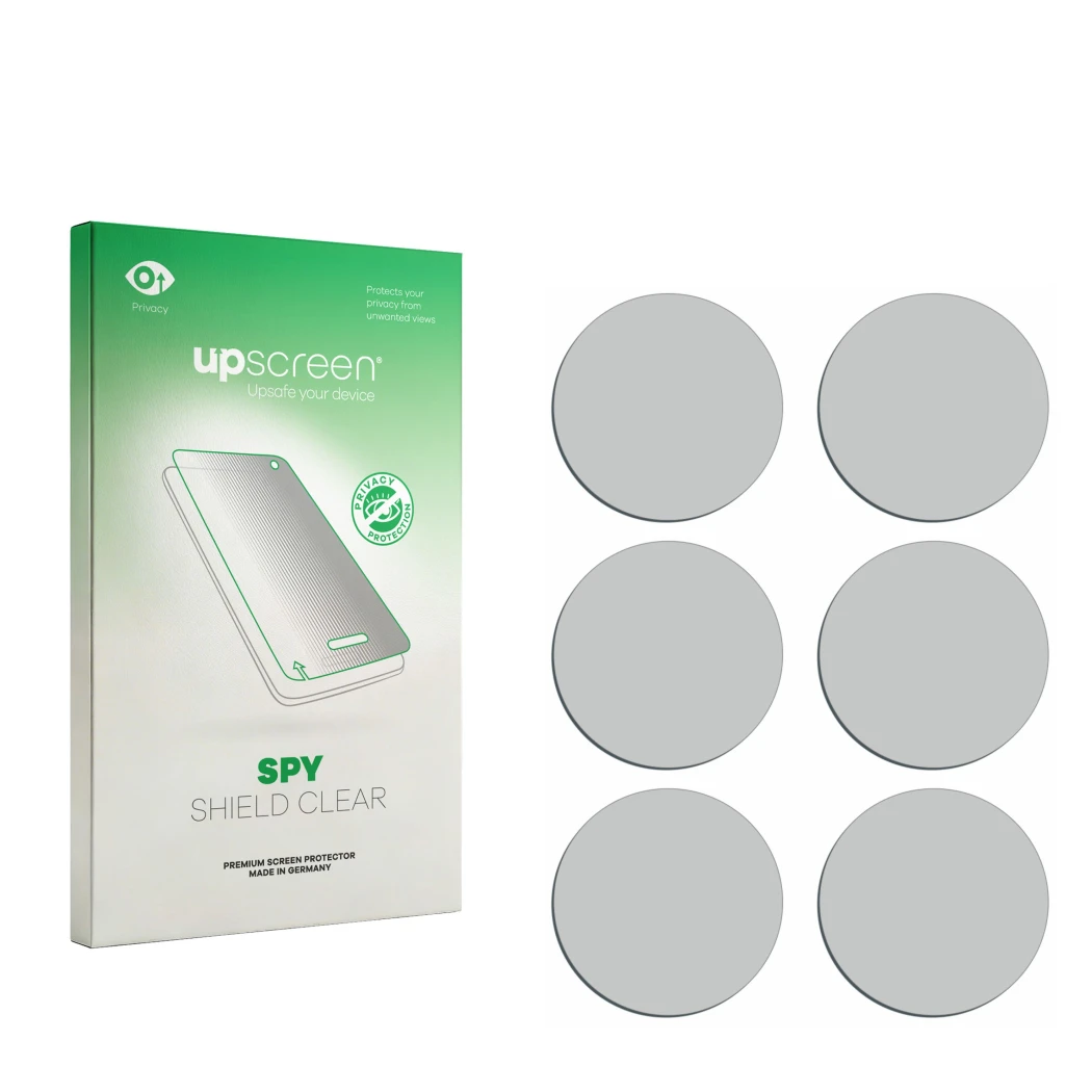 Front side of a product packaging with the brand logo upscreen. Next to it is the corresponding screen protector.