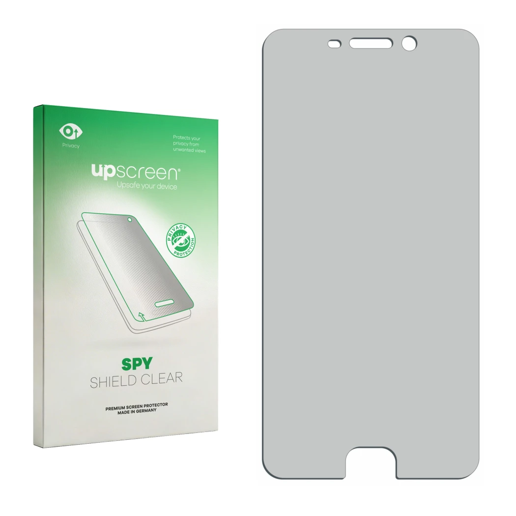 Front side of a product packaging with the brand logo upscreen. Next to it is the corresponding screen protector.
