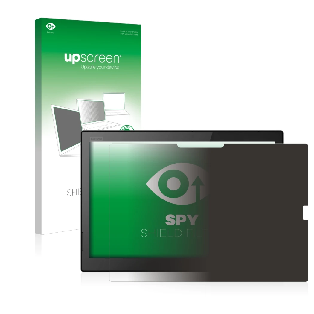 Front side of a product packaging with the brand logo upscreen. Next to it is the device Lenovo ThinkPad X1 Tablet (3.Gen) sho