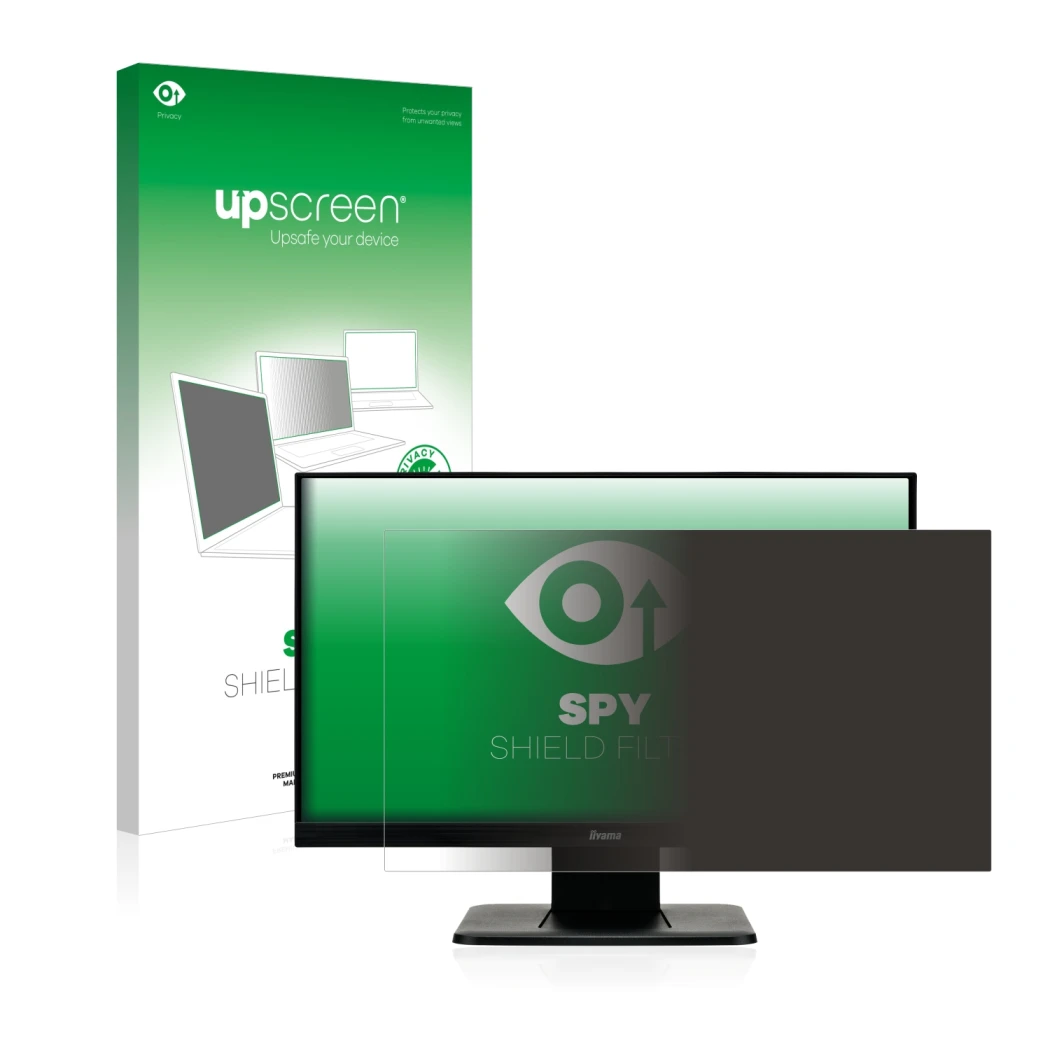 Front side of a product packaging with the brand logo upscreen. Next to it is the device Iiyama ProLite T2252MSC-B1 shown with