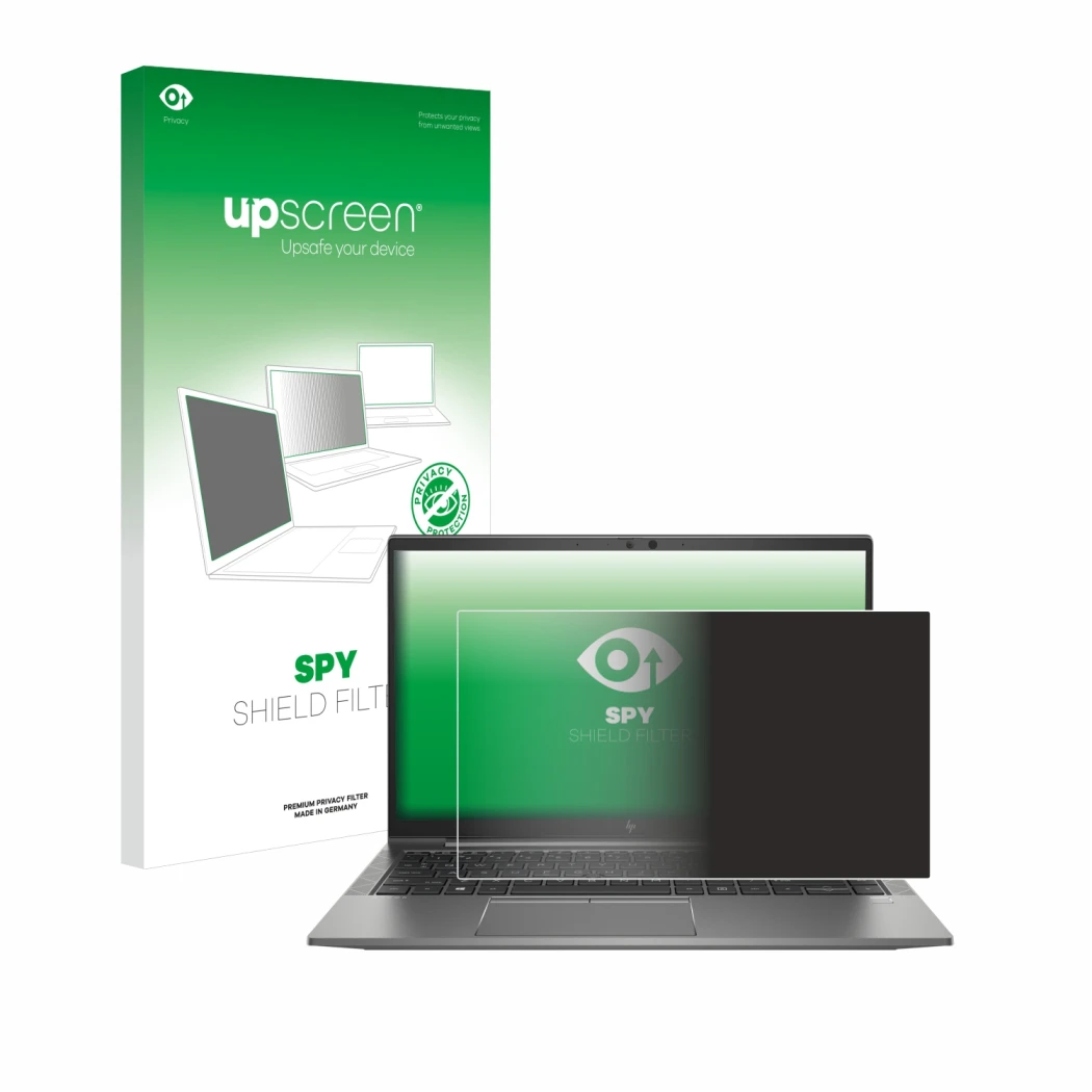 Front side of a product packaging with the brand logo upscreen. Next to it is the device HP ZBook Firefly 14 G8 shown with the