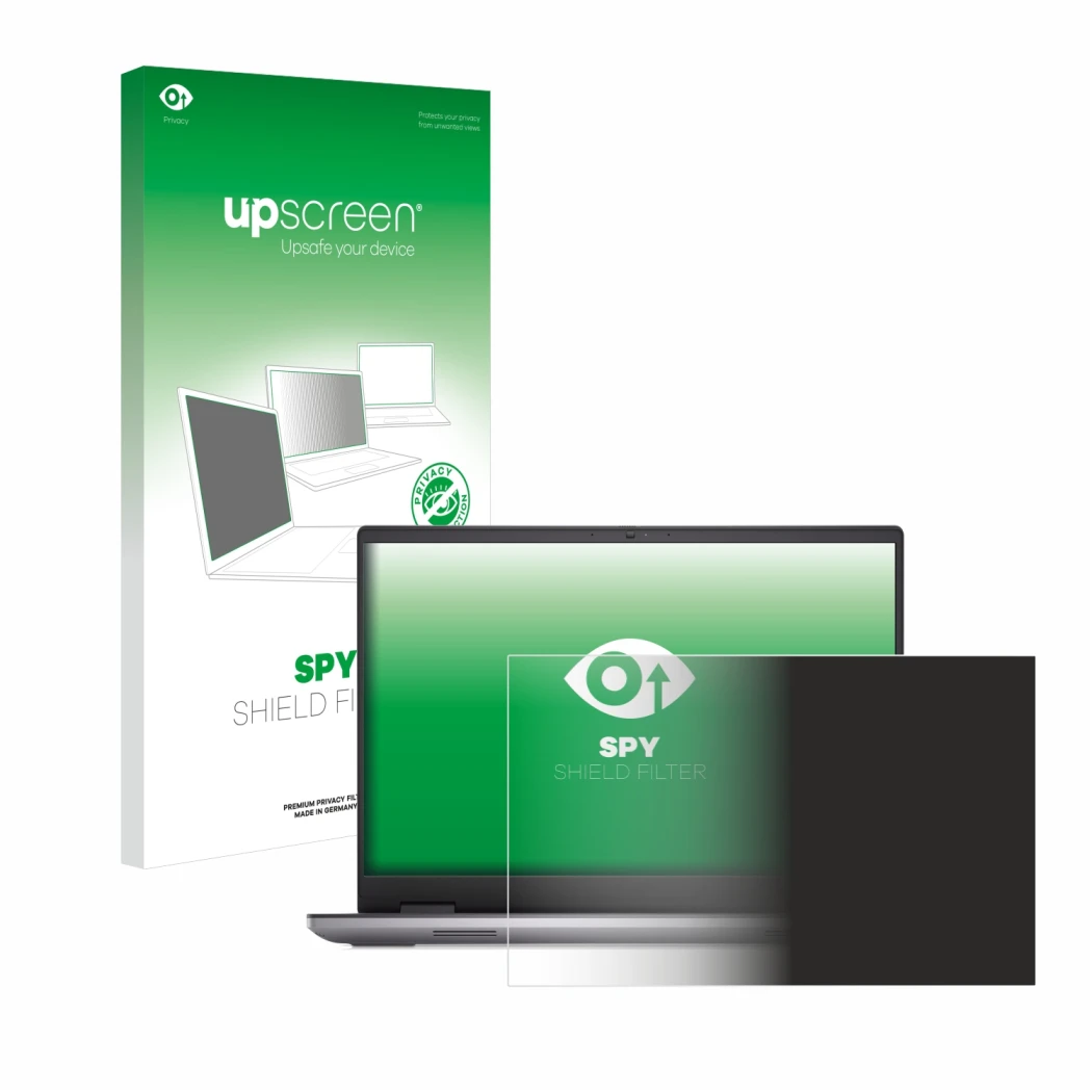 Front side of a product packaging with the brand logo upscreen. Next to it is the device Dell Precision 7670 Non-Touch shown w