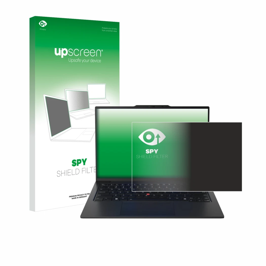 Front side of a product packaging with the brand logo upscreen. Next to it is the device Lenovo ThinkPad X1 Carbon Gen 12 14