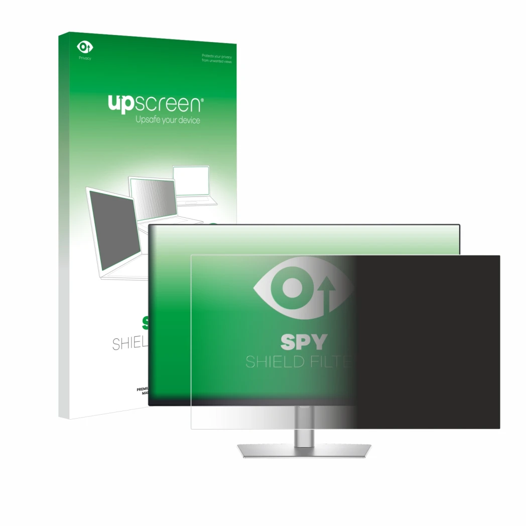 Front side of a product packaging with the brand logo upscreen. Next to it is the device Dell Professional P2425H shown with t