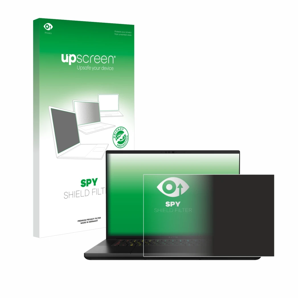 Front side of a product packaging with the brand logo upscreen. Next to it is the device Razer Blade 16 2024 shown with the co