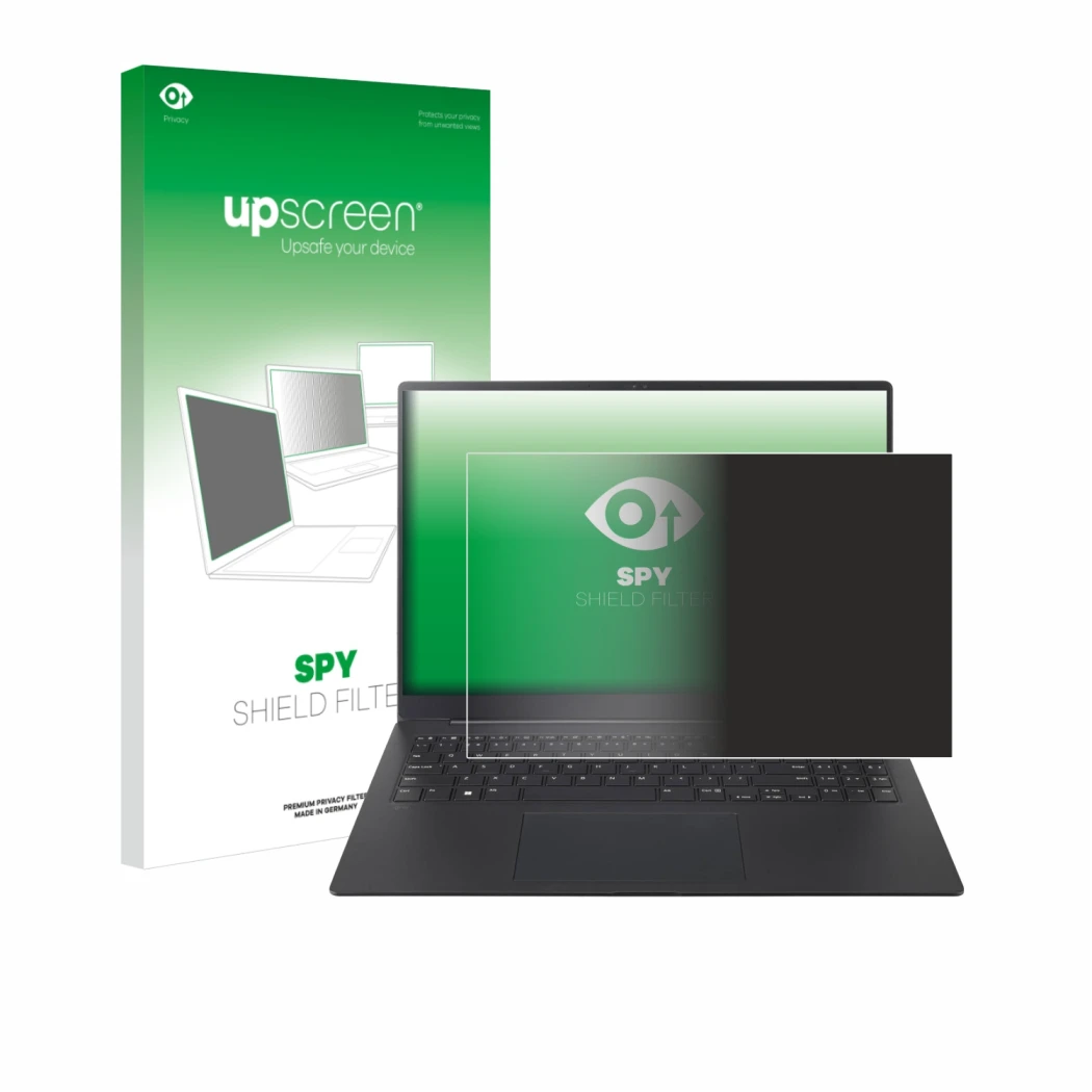 Front side of a product packaging with the brand logo upscreen. Next to it is the device LG gram Pro 16 2025 shown with the co