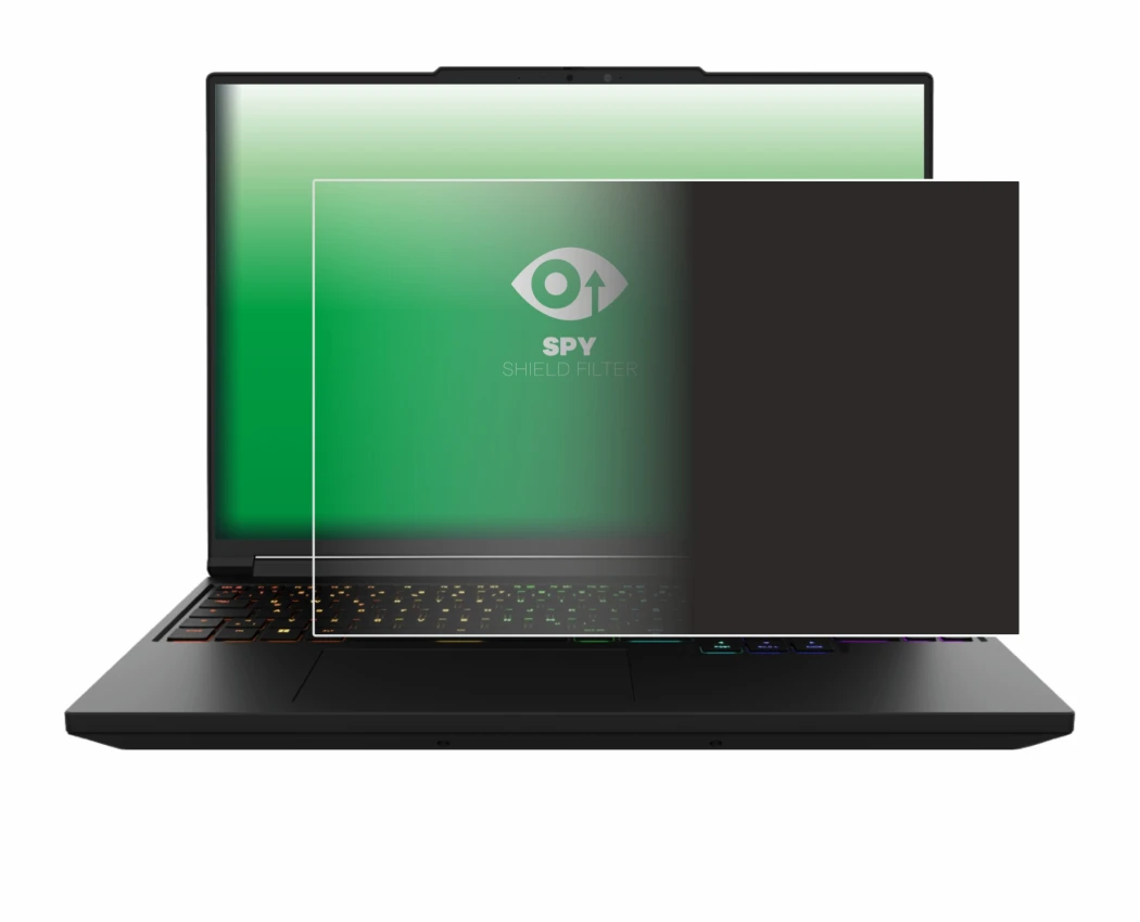 Image of the device XMG Pro 16 with a wide variety of screen protectors.