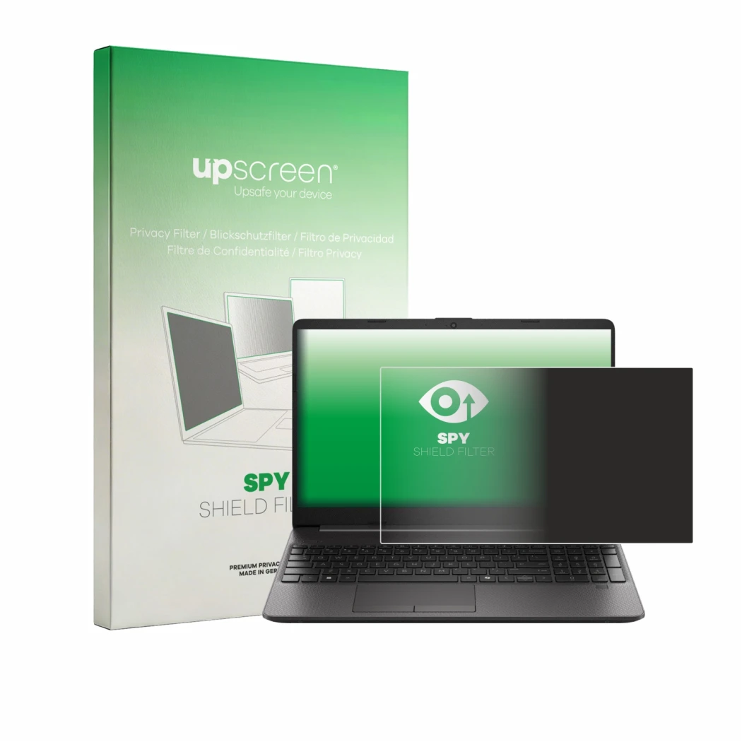 Front side of a product packaging with the brand logo upscreen. Next to it is the device HP EliteBook 250RT G9 shown with the