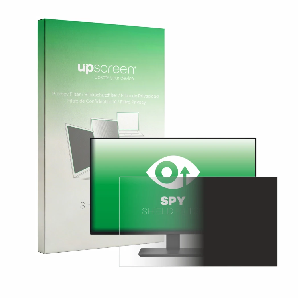 Front side of a product packaging with the brand logo upscreen. Next to it is the device Dell 27 SE2726D shown with the corres