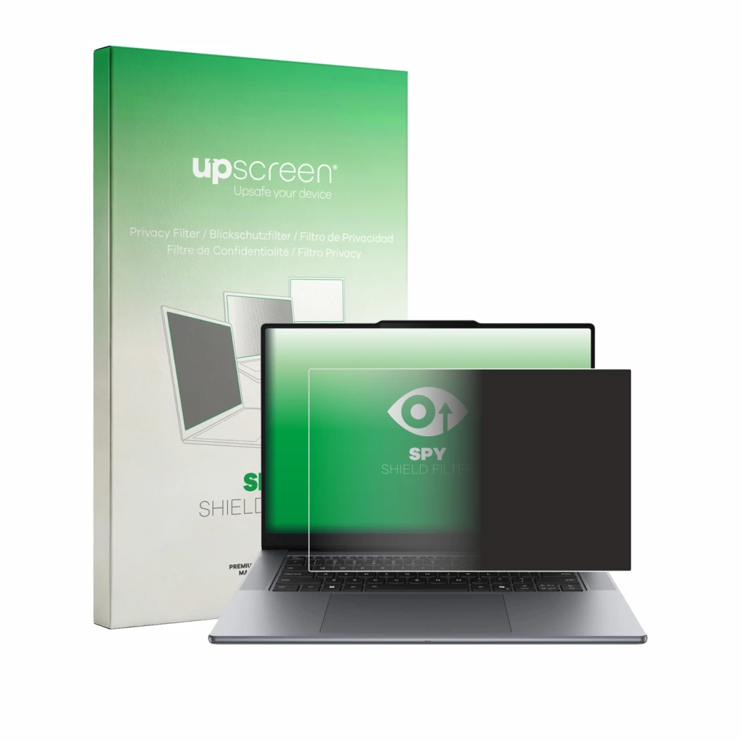Front side of a product packaging with the brand logo upscreen. Next to it is the device Lenovo Yoga Pro 7i Gen 11 Aura Editio
