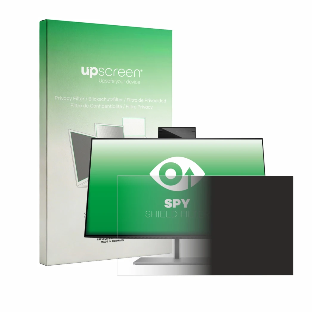 Front side of a product packaging with the brand logo upscreen. Next to it is the device HP Z24m G3 shown with the correspondi