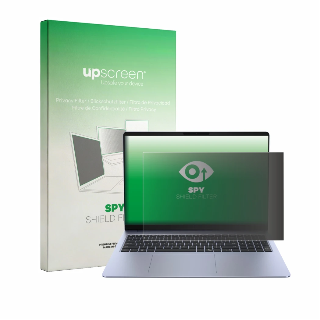 Front side of a product packaging with the brand logo upscreen. Next to it is the device Dell 16S shown with the corresponding