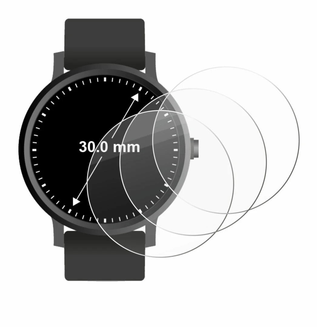 Image of the device Watches (Circular, ø: 30 mm) with a wide variety of screen protectors.