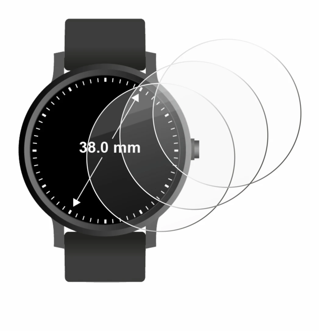 Image of the device Watches (Circular, ø: 38 mm) with a wide variety of screen protectors.