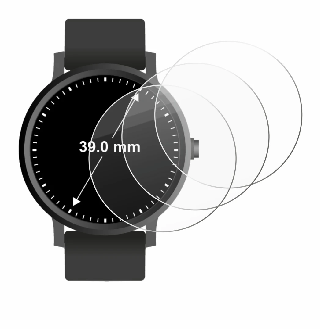 Image of the device Watches (Circular, ø: 39 mm) with a wide variety of screen protectors.