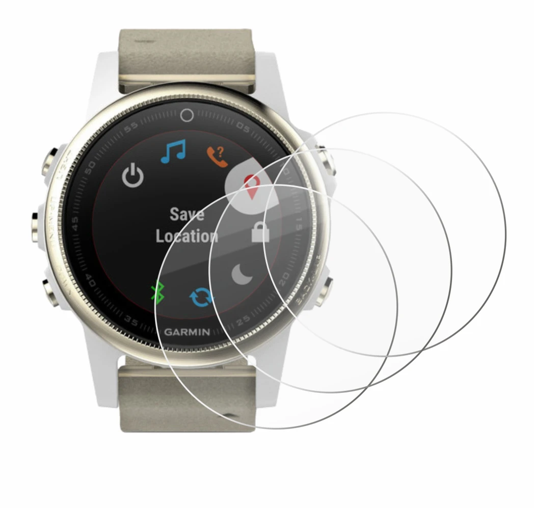 Image of the device Garmin Fenix 5S (42 mm) with a wide variety of screen protectors.