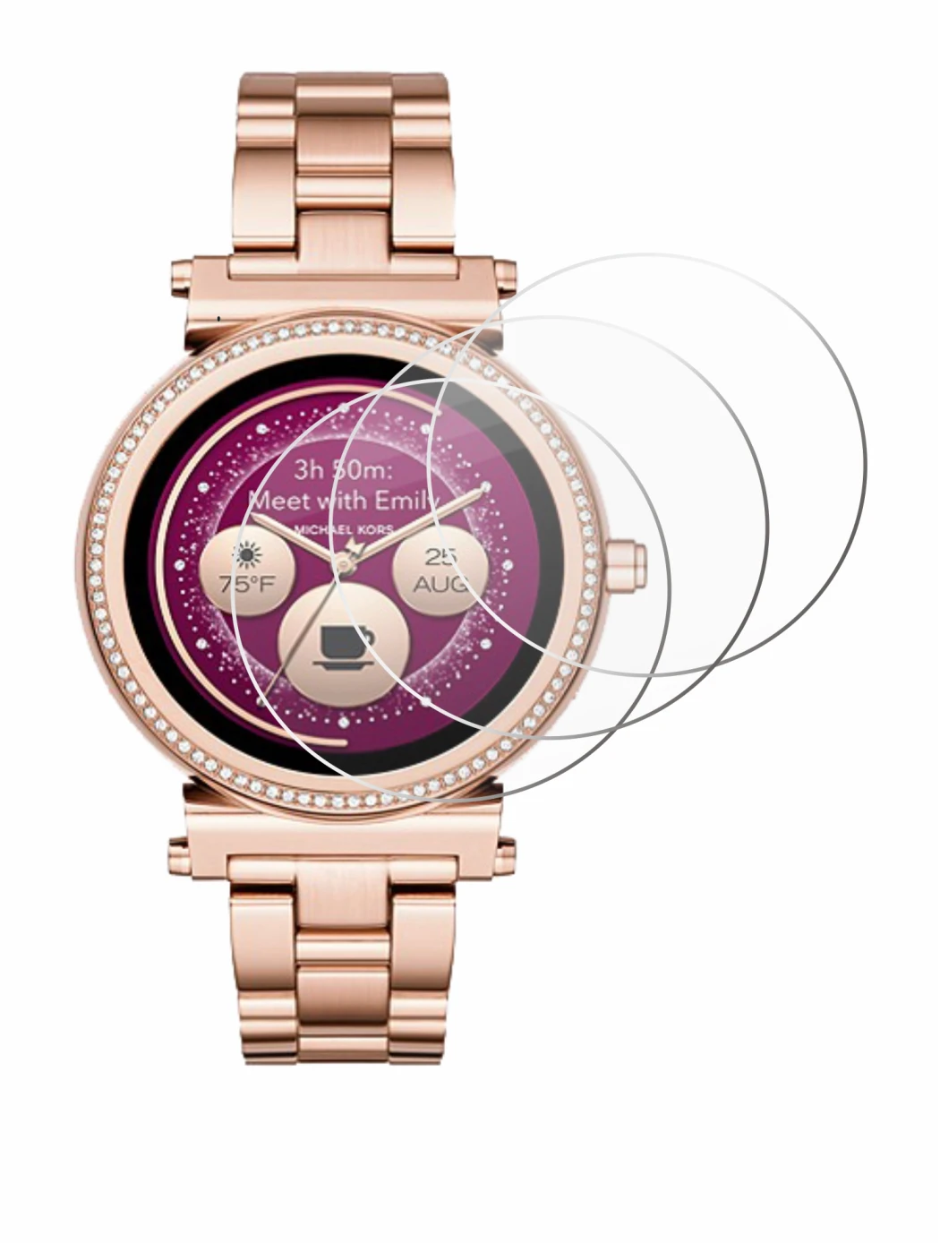 Image of the device Michael Kors Access Sofie with a wide variety of screen protectors.