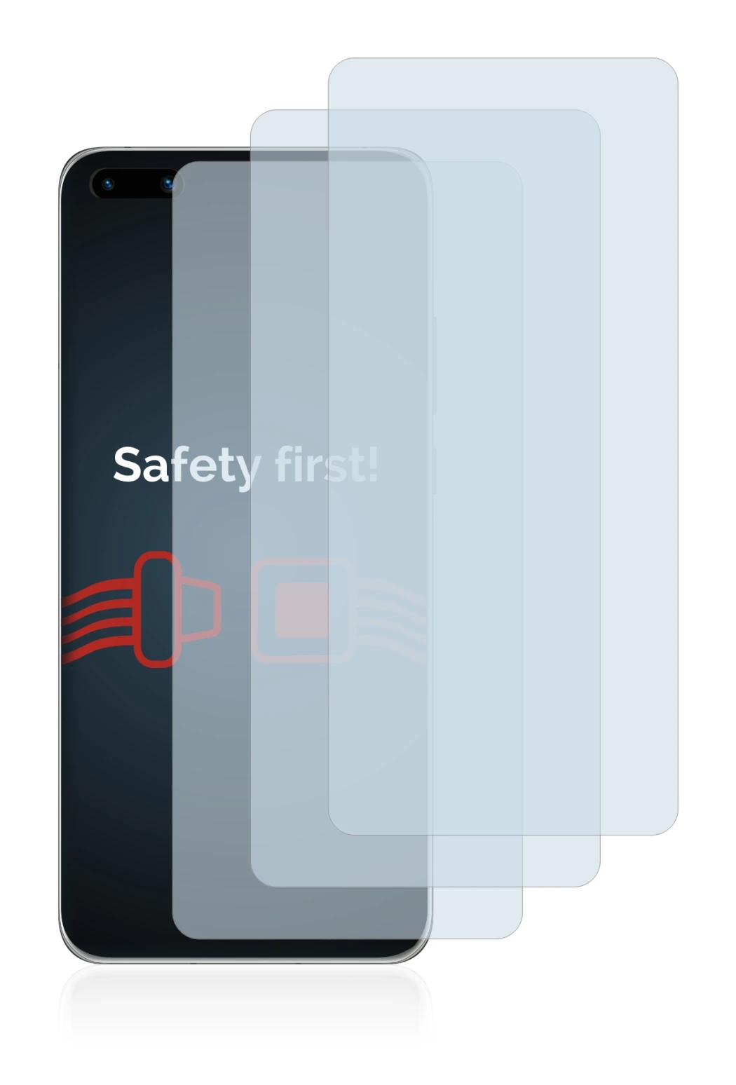 Image of the device Huawei P40 with a wide variety of screen protectors.