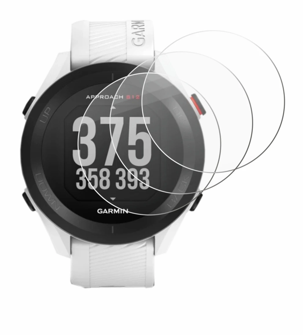 Image of the device Garmin Approach S12 with a wide variety of screen protectors.
