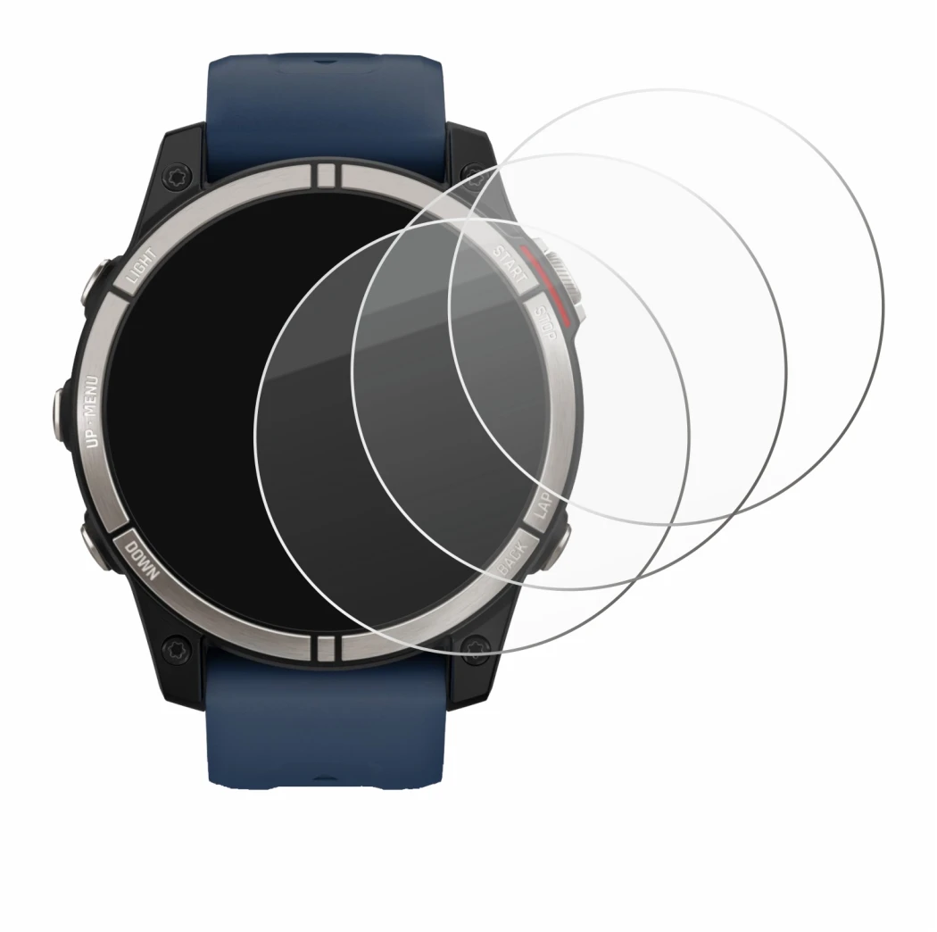 Image of the device Garmin quatix 7 with a wide variety of screen protectors.