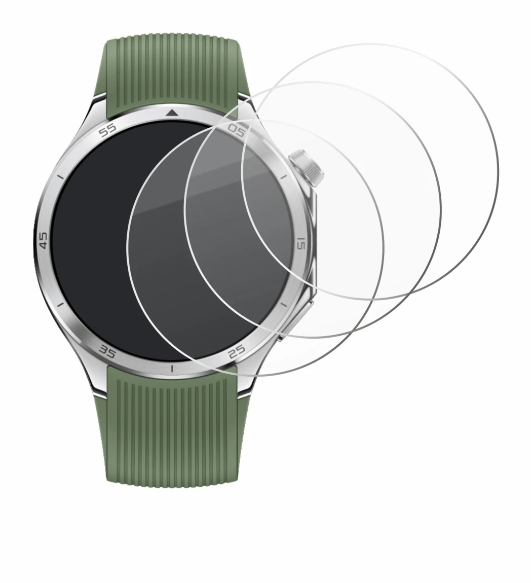 Image of the device OnePlus Watch 3 with a wide variety of screen protectors.