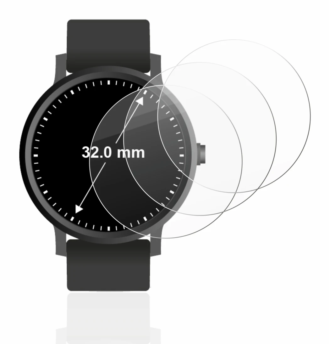 Image of the device Watches (Circular, ø: 32 mm) with a wide variety of screen protectors.