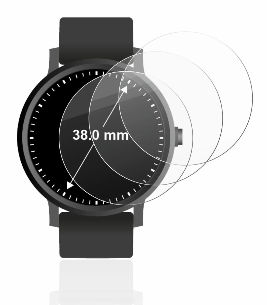 Image of the device Watches (Circular, ø: 38 mm) with a wide variety of screen protectors.