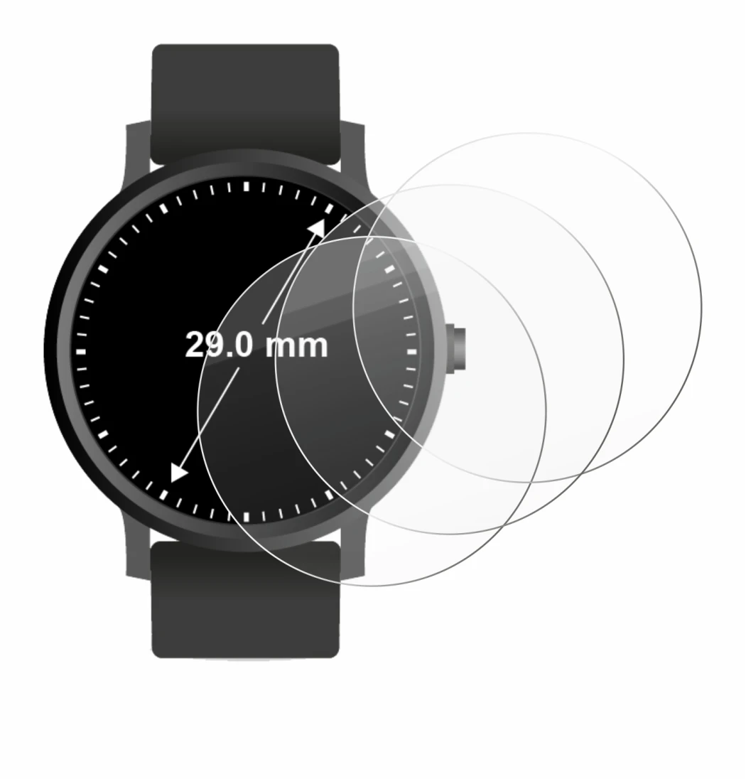 Image of the device Watches (Circular, ø: 29 mm) with a wide variety of screen protectors.