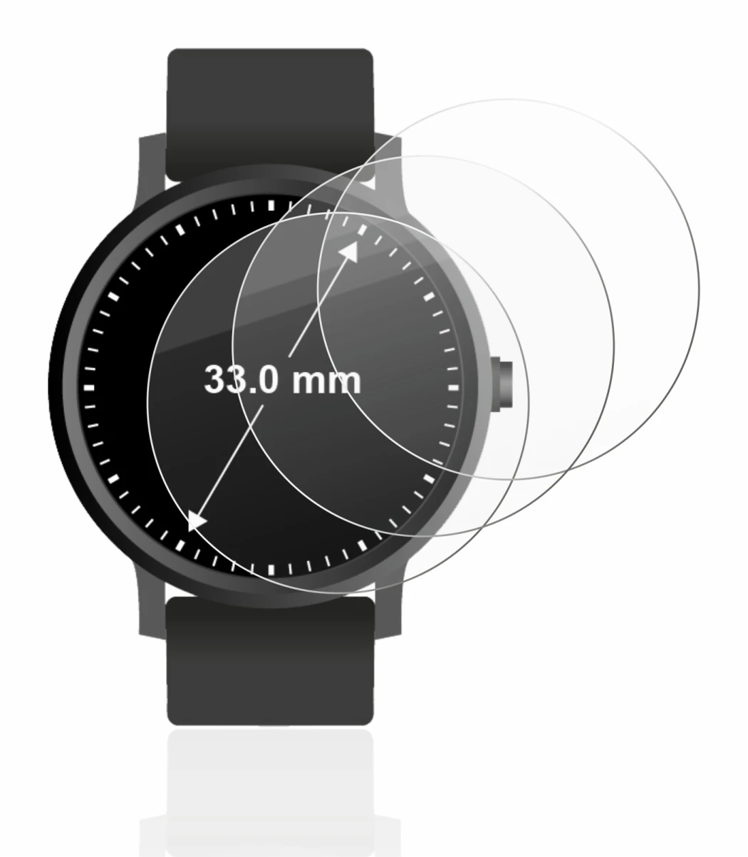 Image of the device Watches (Circular, ø: 33 mm) with a wide variety of screen protectors.
