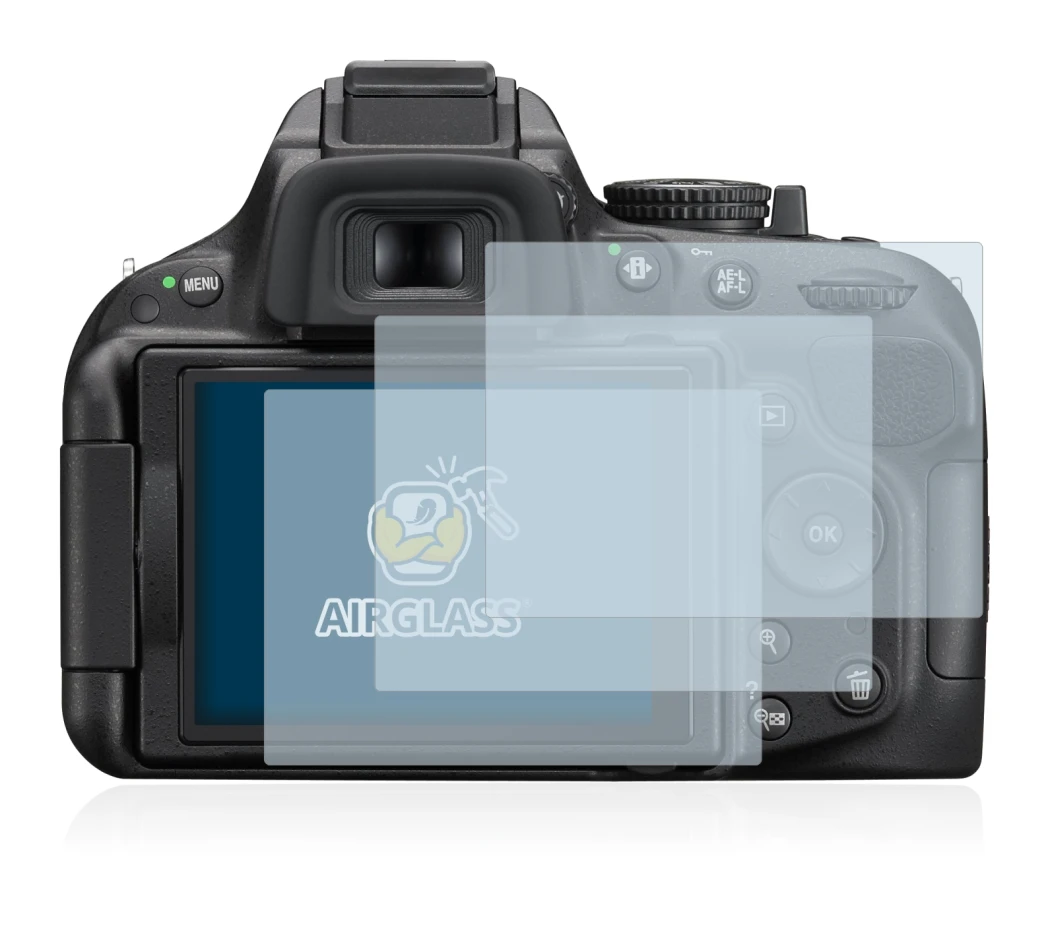 Image of the device Nikon D5200 with a wide variety of screen protectors.