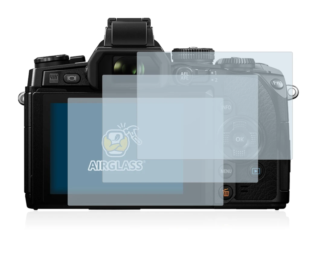 Image of the device Olympus OM-D E-M1 with a wide variety of screen protectors.