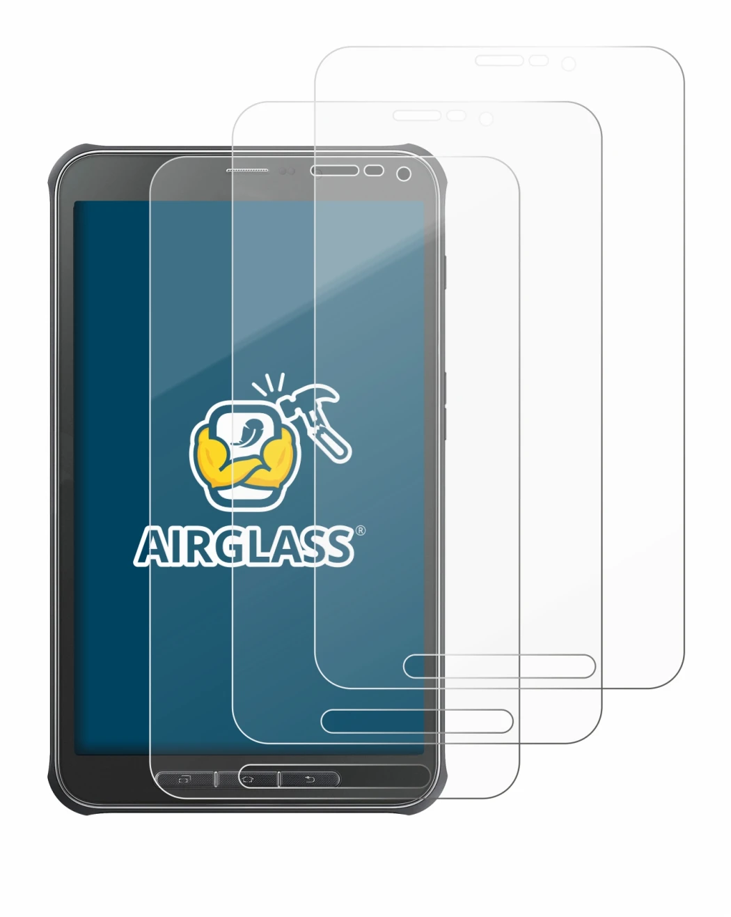 Image of the device Samsung Galaxy Tab Active SM-T365 with a wide variety of screen protectors.