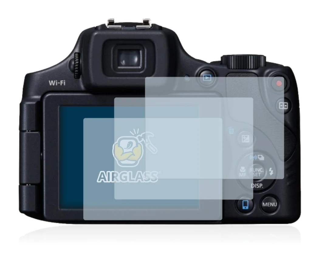 Image of the device Canon PowerShot SX60 HS with a wide variety of screen protectors.