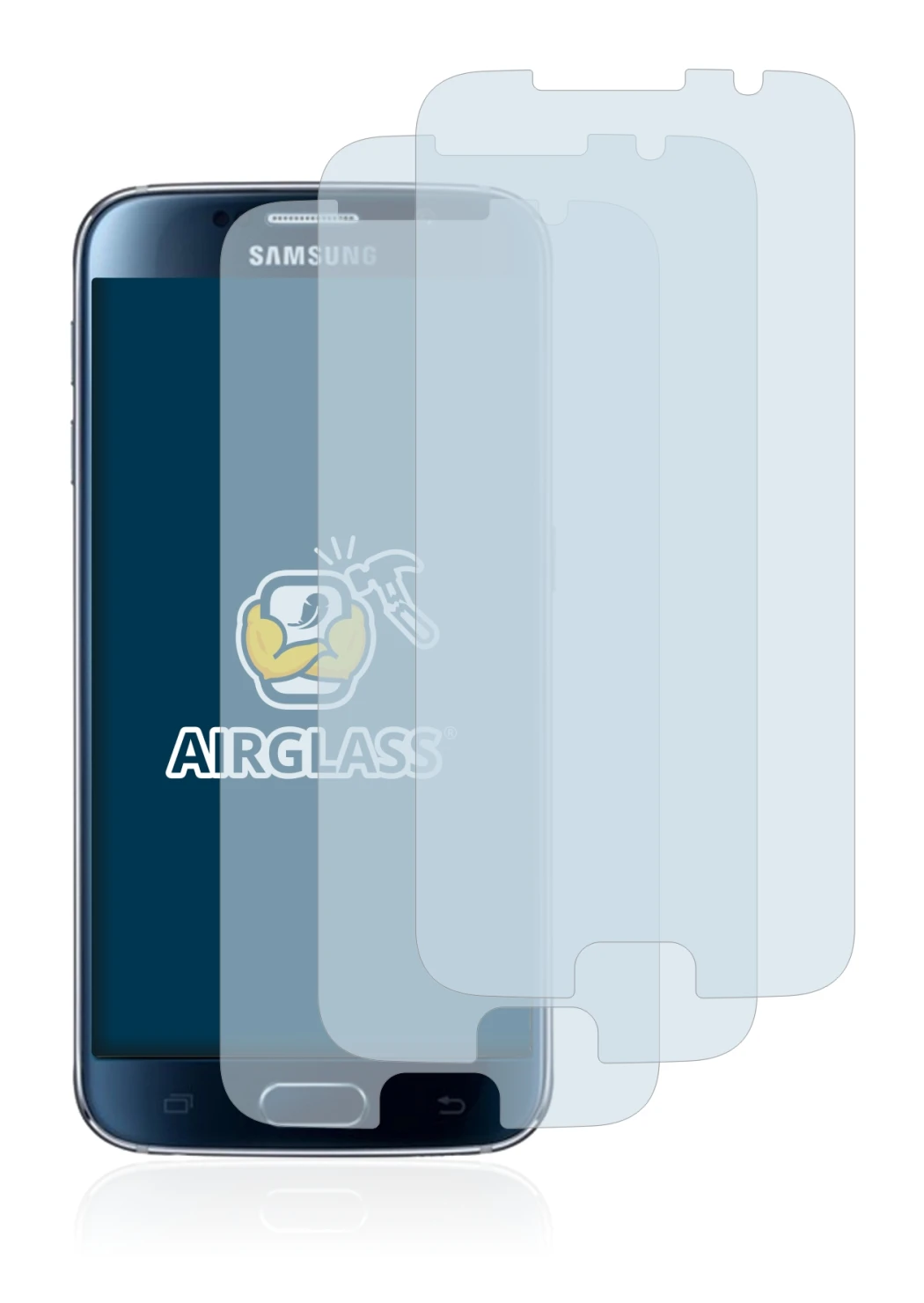 Image of the device Samsung Galaxy S6 with a wide variety of screen protectors.
